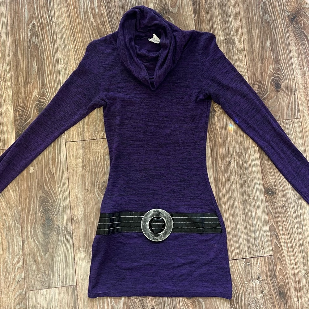 Purple sweater dress
